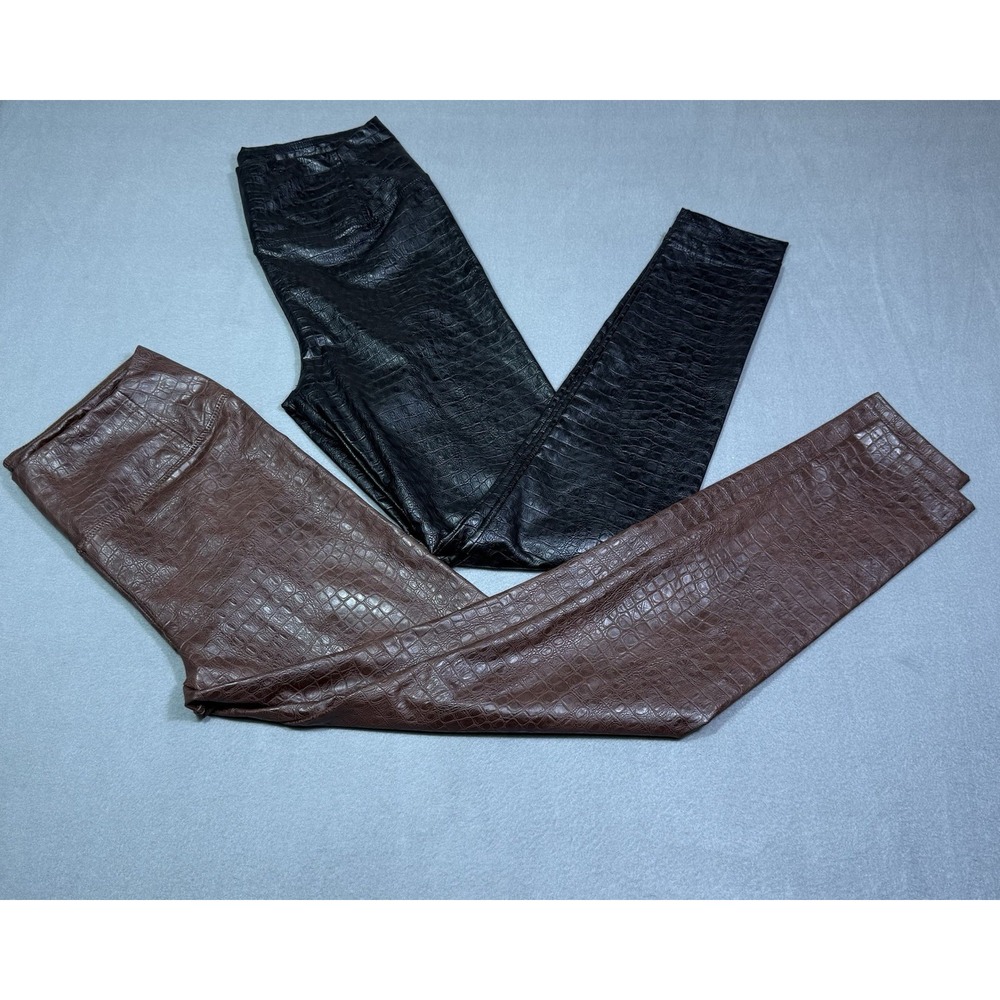 Lot Of 2 7 For All Mankind Pullon Pants Womens M (28x30) Faux Leather Tapered